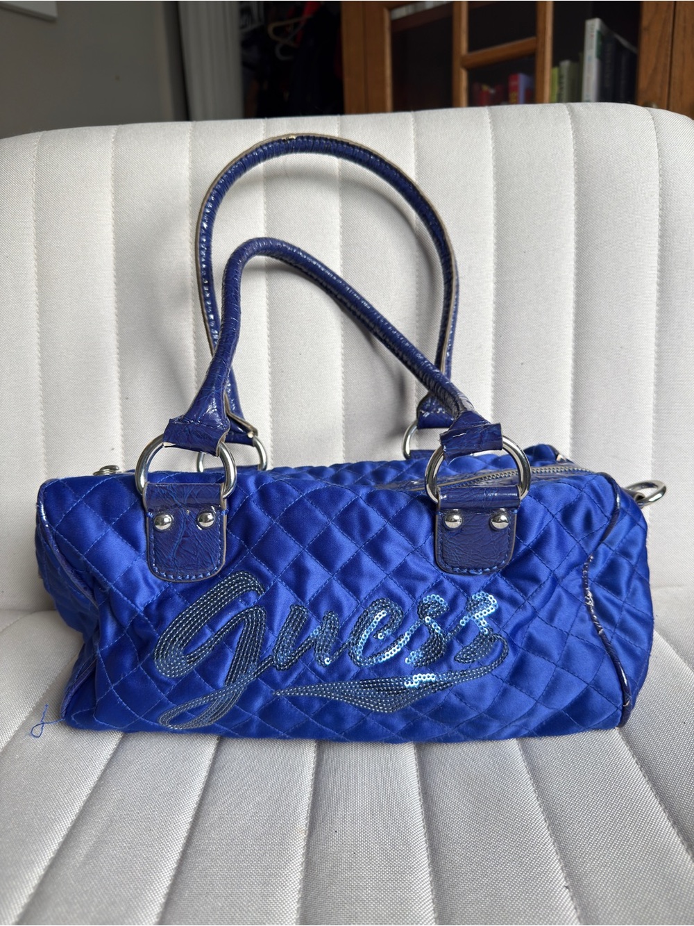 Guess Y2K Blue Quilted Handbag